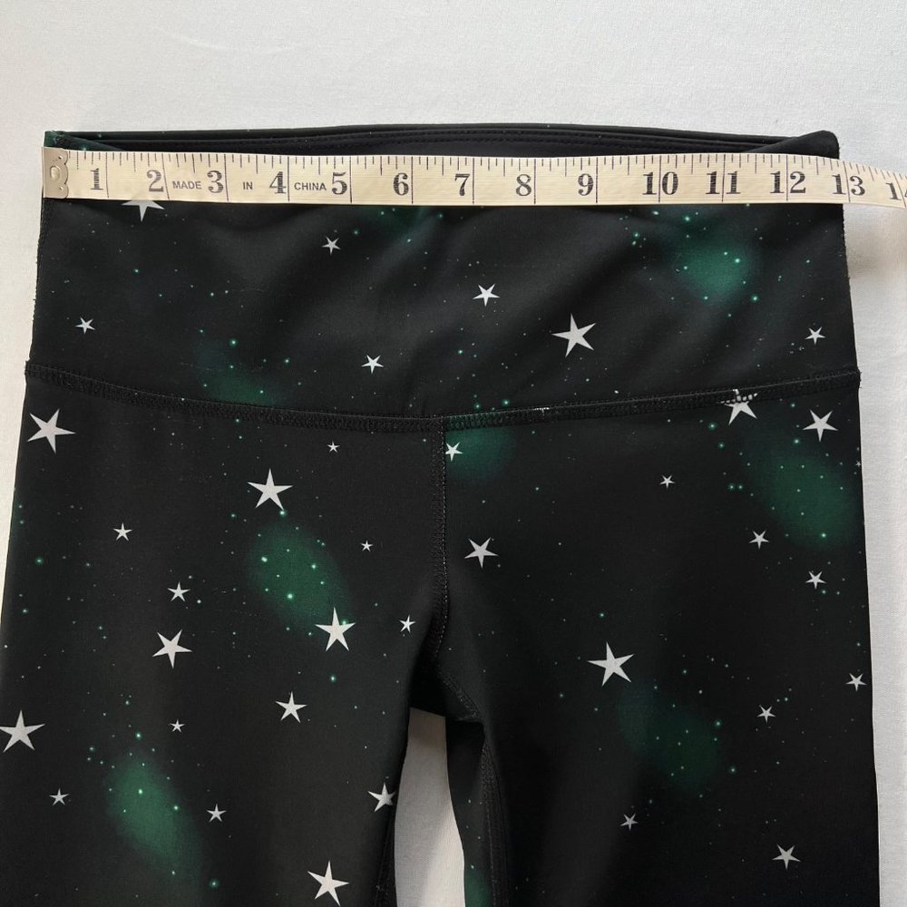 Noli Yoga Leggings Cosmic Stars Galaxy Black Green Size Small - Picture 6 of 10